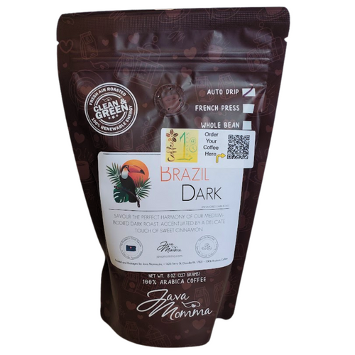 Brazil Dark Roast 100% Arabica Air Roasted 1/2lb Bag Of Auto Drip Coffee