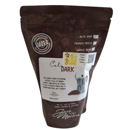 Auto Drip Air Roasted Colombian Dark Roast Half Pound Bag Of Coffee