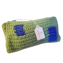 Load image into Gallery viewer, Handcrafted Crocheted Fabric Lined Zipper Closure Patchwork Pouch
