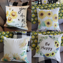 Load image into Gallery viewer, Yellow Sunflower, Spring and Summer Pillow Covers.
