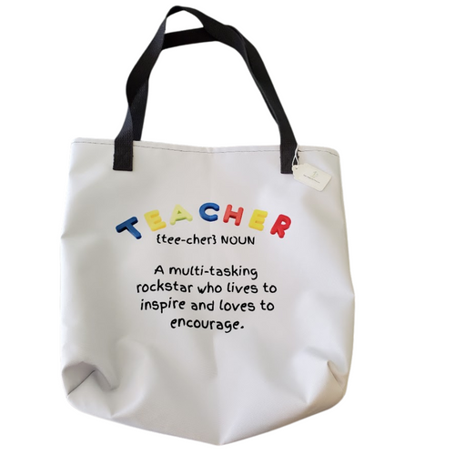 Rockstar Teacher Tote Bag - Practical & Stylish Appreciation Gift! Printed And Ready To Ship.