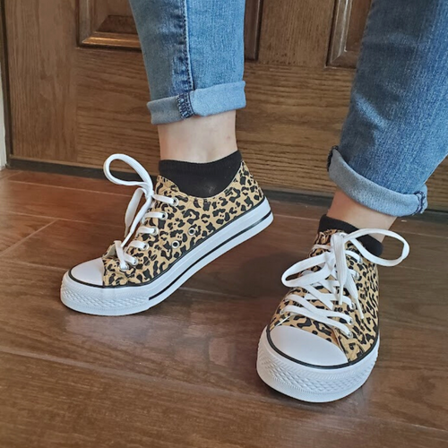 Fun Tan Cheetah Print Sneaker Perfect For Your Fall Color And Cool For Summer