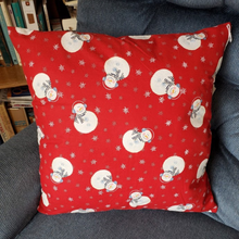 Load image into Gallery viewer, Handcrafted Red Snowman Christmas Pillow Covers.