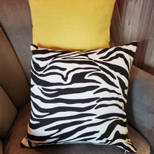 Load image into Gallery viewer, Black &amp; Linen White Zebra Stripped New 2021 Color Style 18x18 Zippered Pillow Cover