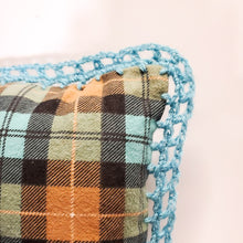 Load image into Gallery viewer, Little Boy Blue Fall Plaid Small Throw Pillow Hand Crafted By Me