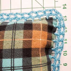 Little Boy Blue Fall Plaid Small Throw Pillow Hand Crafted By Me