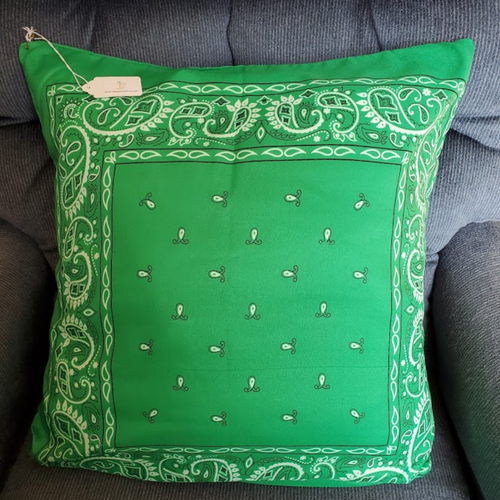 Handcrafted  Bandana Pillow Cover.