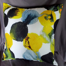 Load image into Gallery viewer, New Bold Oil Paint Splat Yellow Gray Black 18x18 Zippered Pillow Cover