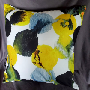 New Bold Oil Paint Splat Yellow Gray Black 18x18 Zippered Pillow Cover