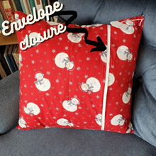 Load image into Gallery viewer, Handcrafted Red Snowman Christmas Pillow Covers.