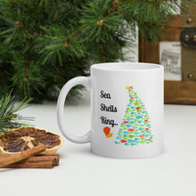 Load image into Gallery viewer, &quot;Sea shells ring, are you listening&quot;? White glossy mug