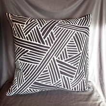 Load image into Gallery viewer, New Bold Abstract Black And White Lines Hidden Zipper Pillow Cover Size 18x18in.