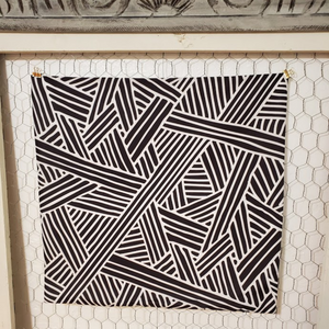 New Bold Abstract Black And White Lines Hidden Zipper Pillow Cover Size 18x18in.