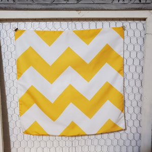 New Bold Yellow Abstract Zag Hidden Zipper Pillow Cover Size 18x18in.
